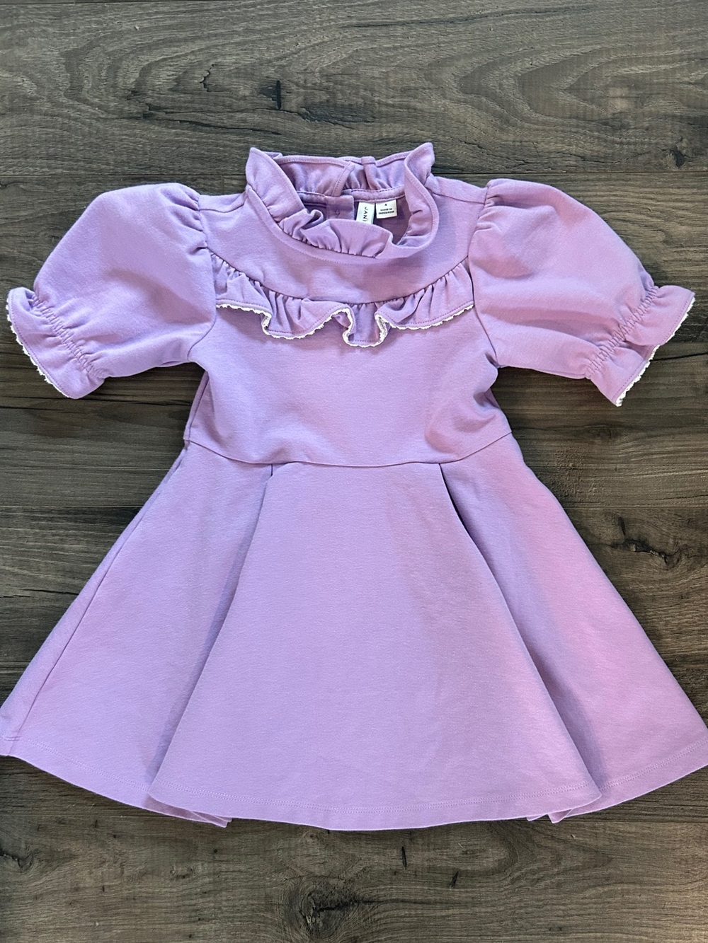 Janie and Jack Purple Puff Sleeve Dress Girls Size 4